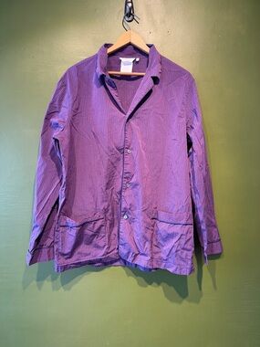 Frette Blue and Red Striped Pajama Top